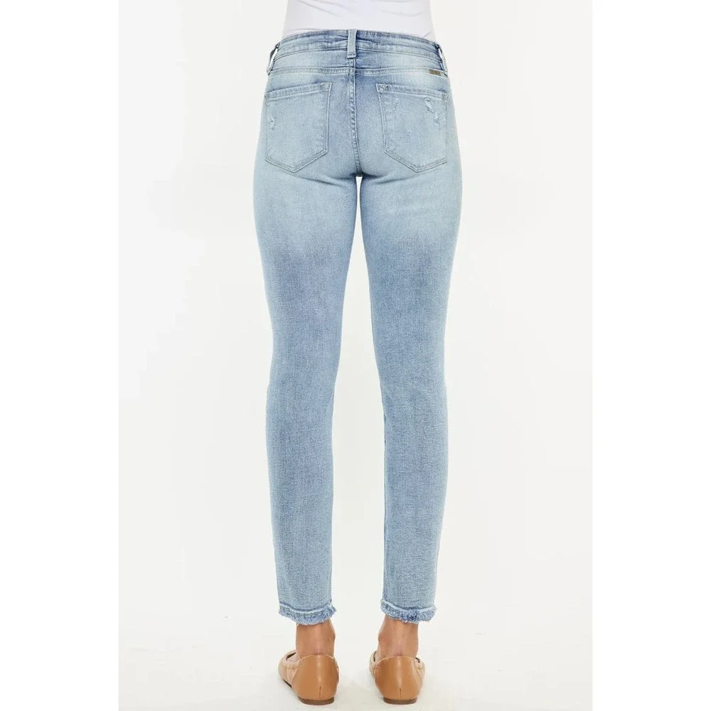 Kancan Mid Rise Ankle Skinny‎ Ripped Light Denim Jeans Size 7/27